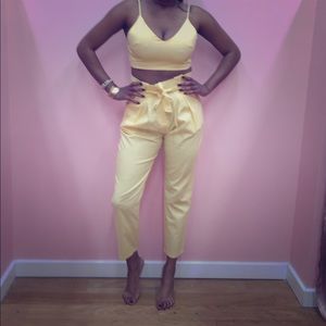 Yellow linen 2 piece NWT